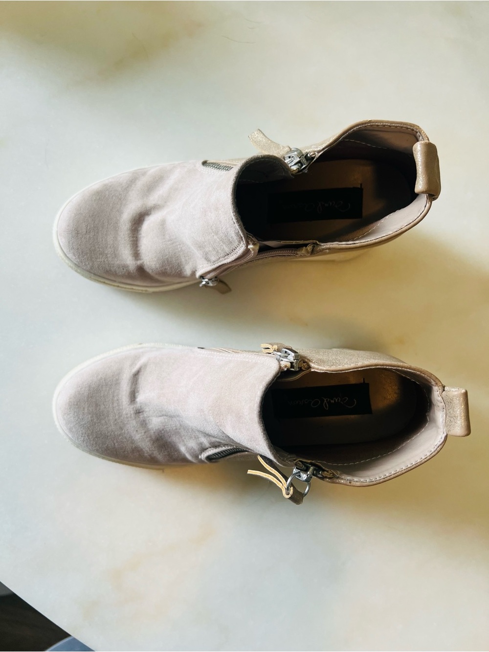 Women’s Suede Slip-On Sneaker Boot in Light Pink - Picture 6 of 10